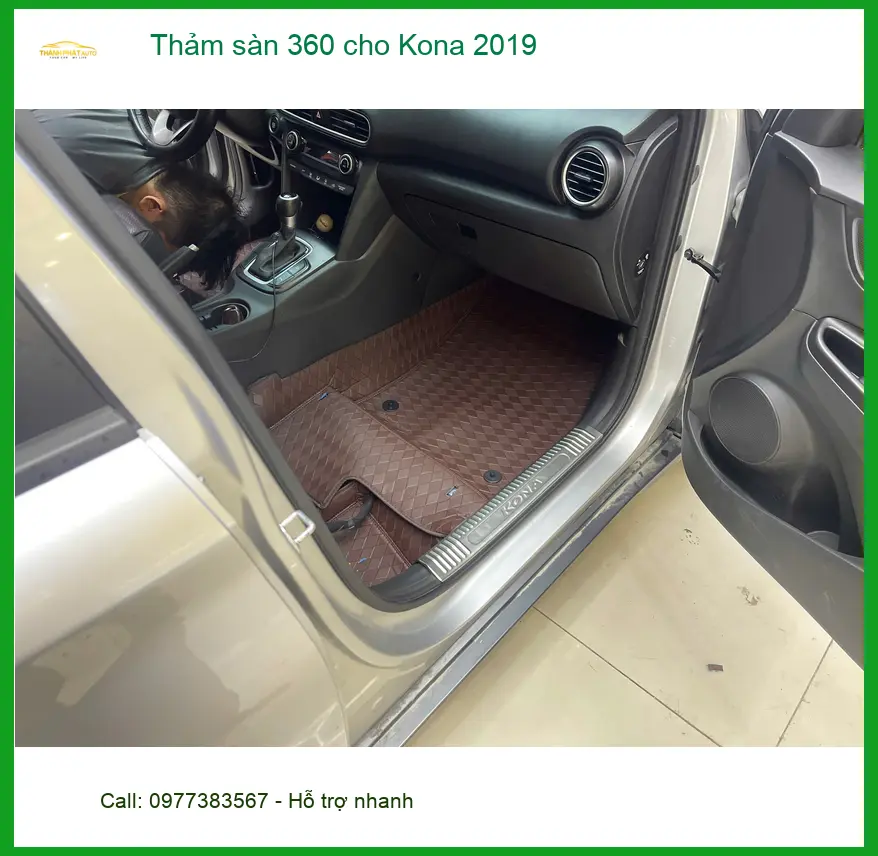 Anh Khải lắp thảm sàn 360 cho Kona 2019 tại Thủ Đức để dễ vệ sinh ảnh thực tế 2