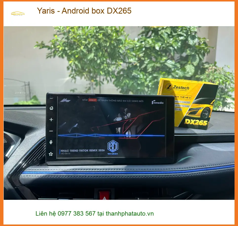 Chị An lắp Android box DX265 cho Yaris tại Quận Tân Phú để xem YouTube và bản đồ ảnh thực tế 2
