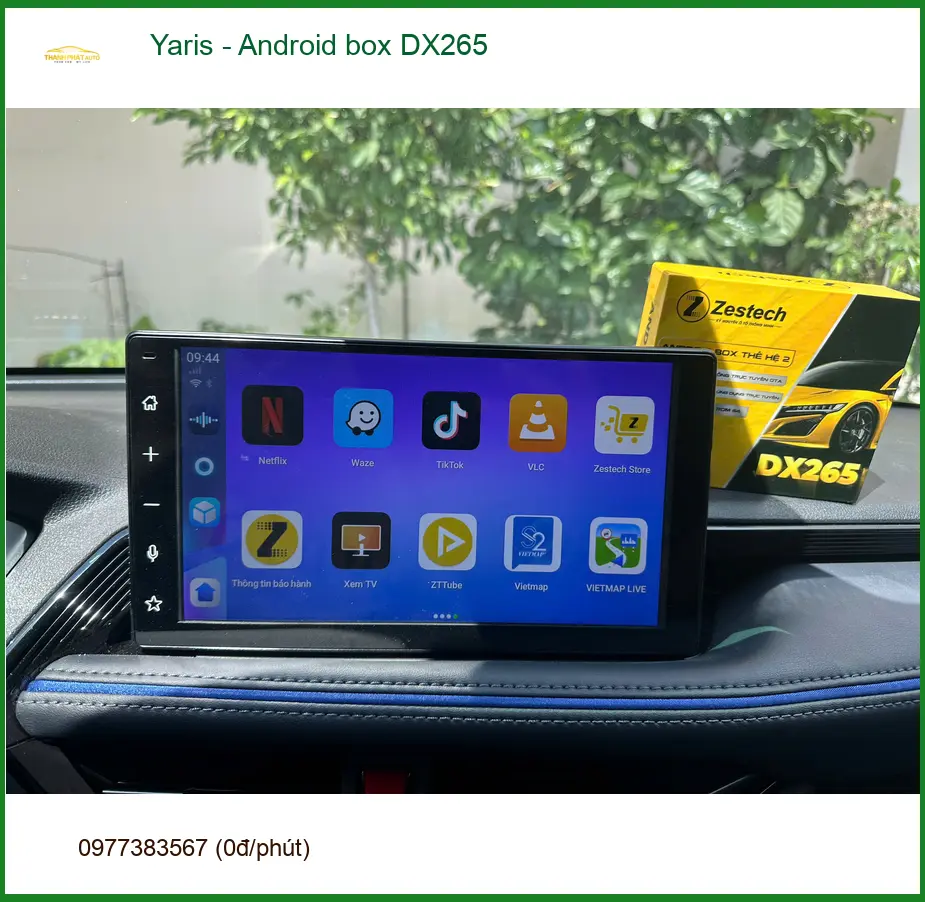 Chị An lắp Android box DX265 cho Yaris tại Quận Tân Phú để xem YouTube và bản đồ ảnh thực tế 5