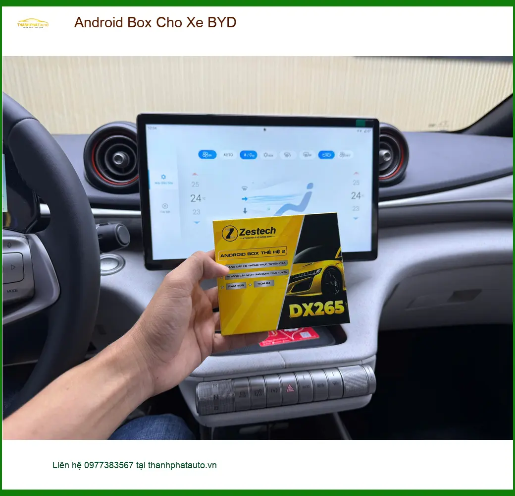 Chị Tuyết lắp Android Box cho BYD Seal nâng cấp giải trí tại Hóc Môn ảnh thực tế 2
