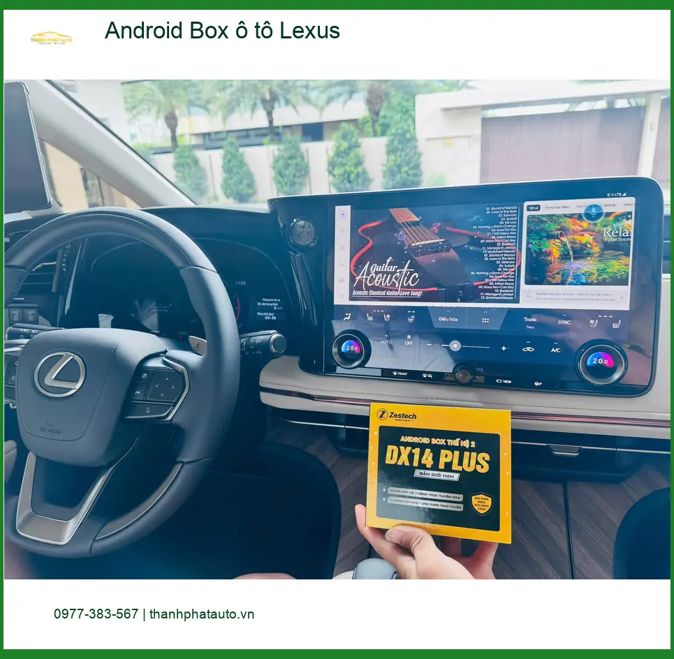 Cô Thu lắp Android Box ô tô Lexus RX 350 tại Quận 9 xem YouTube, bản đồ