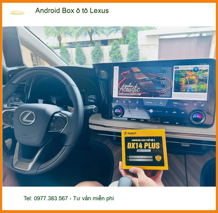 Cô Thu lắp Android Box ô tô Lexus RX 350 tại Quận 9 xem YouTube, bản đồ ảnh thực tế 2