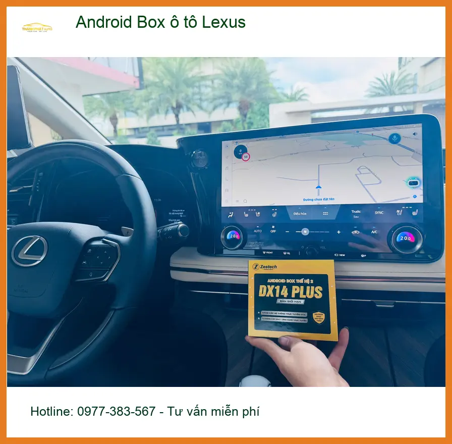 Cô Thu lắp Android Box ô tô Lexus RX 350 tại Quận 9 xem YouTube, bản đồ ảnh thực tế 3