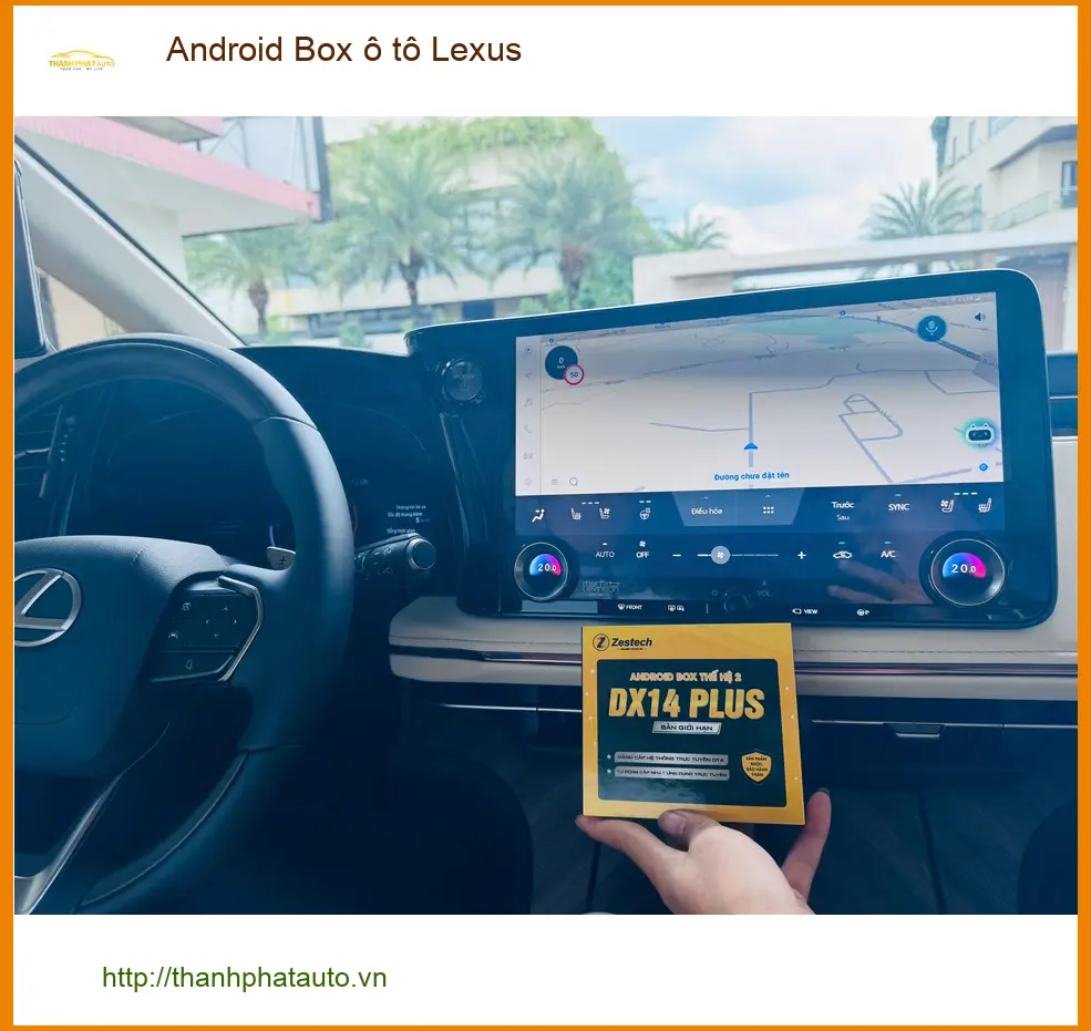 Cô Thu lắp Android Box ô tô Lexus RX 350 tại Quận 9 xem YouTube, bản đồ ảnh thực tế 4
