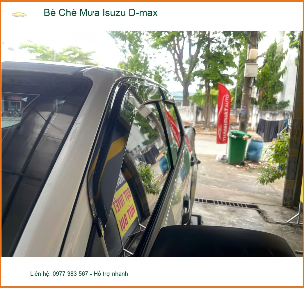 Chị Mai lắp Vè Che Mưa Isuzu D-max tại Quận 12 tránh nước mưa tạt vào xe ảnh thực tế 4