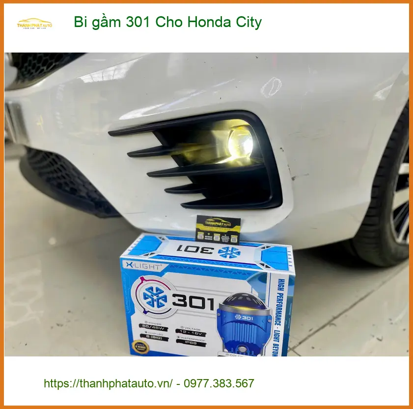 Chú Lộc lắp bi gầm 301 cho Honda City tại Quận 9 để tăng cường ánh sáng ảnh thực tế 3