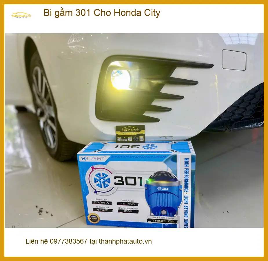 Anh Khải độ bi gầm 301 cho Honda City tại Bình Chánh vì đèn zin không đủ sáng khi trời tối