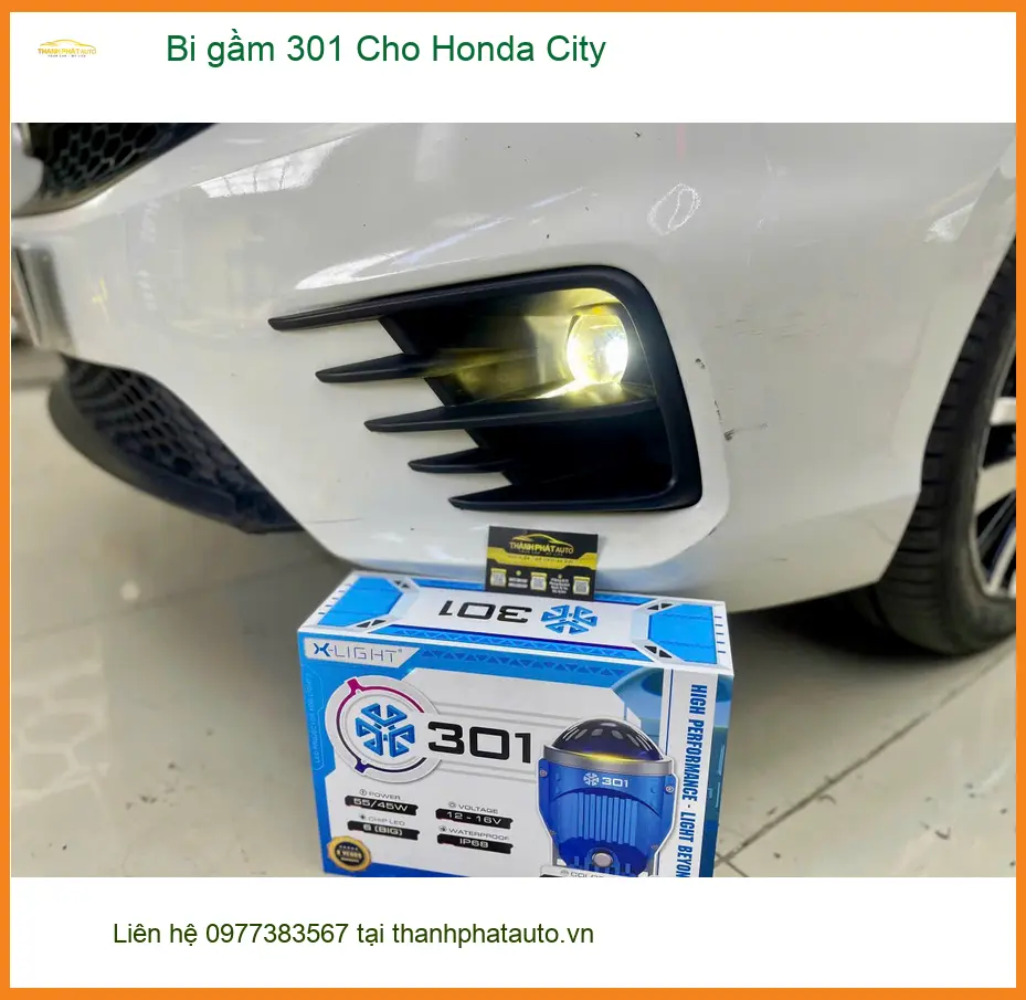 Chú Long lắp bi gầm 301 cho Honda City ở Quận 7, lái xe đêm an tâm