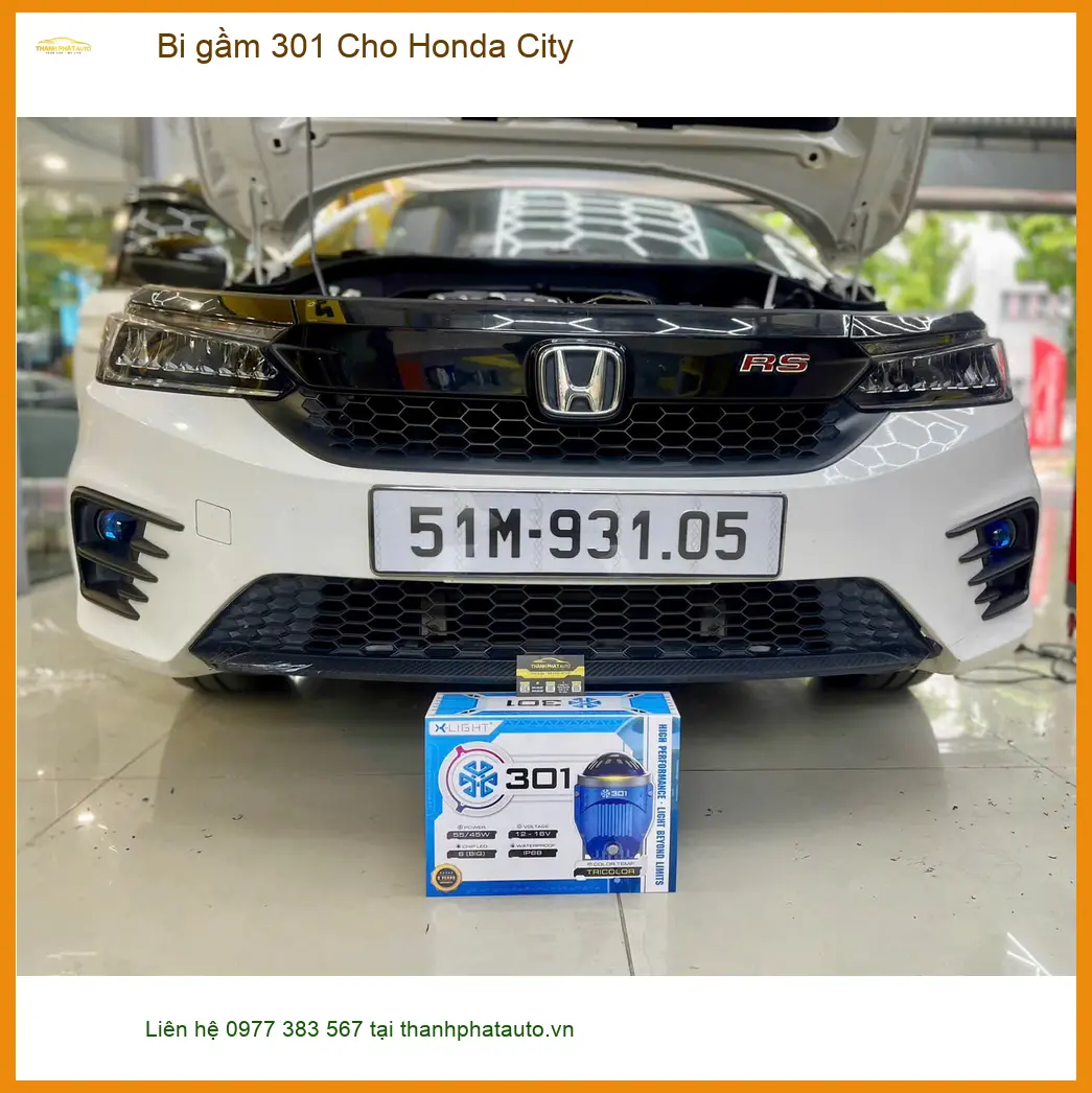 Chú Long lắp bi gầm 301 cho Honda City ở Quận 7, lái xe đêm an tâm ảnh thực tế 2