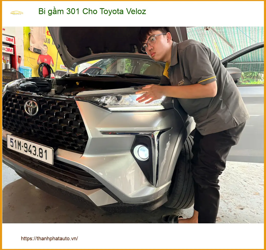 Anh Minh độ Bi gầm 301 cho Toyota Veloz vì đèn zin không đủ sáng khi đi đường mưa tại Thủ Đức ảnh thực tế 3