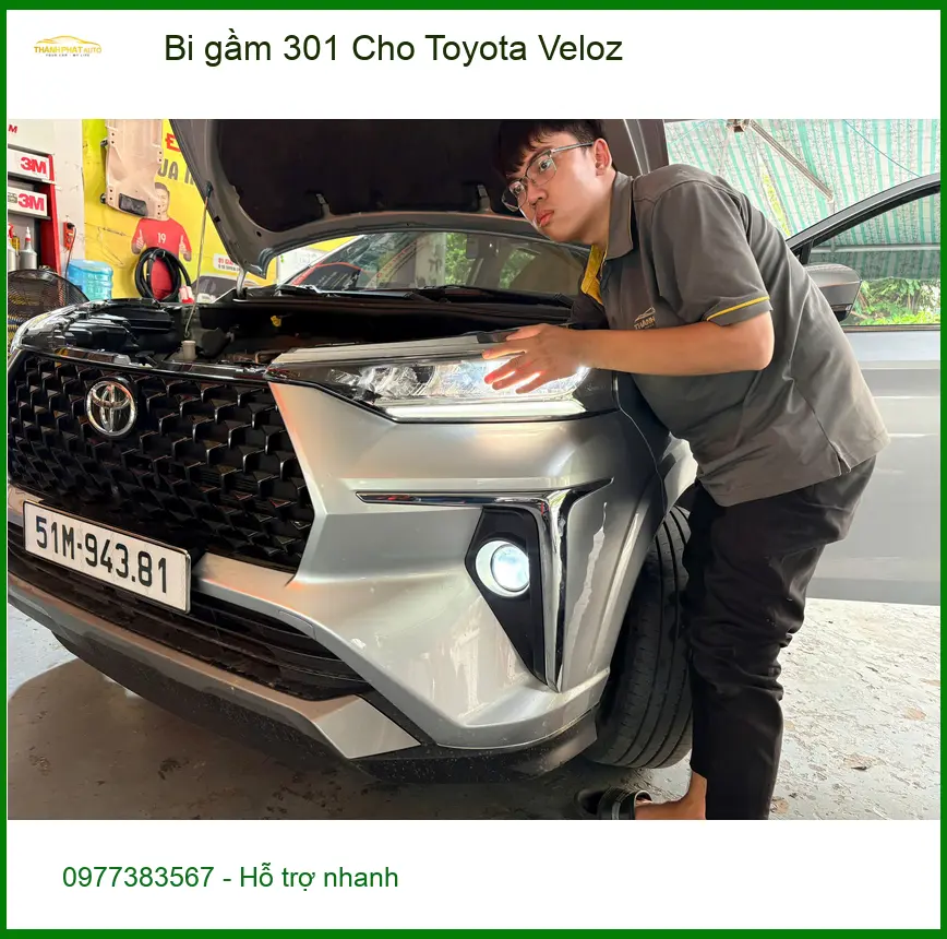 Anh Khải độ bi gầm 301 cho Toyota Veloz Quận 2 để tăng sáng hiệu quả.