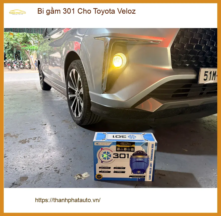 Anh Khải lắp Bi gầm 301 cho Toyota Veloz tại Hóc Môn vì đèn zin quá yếu