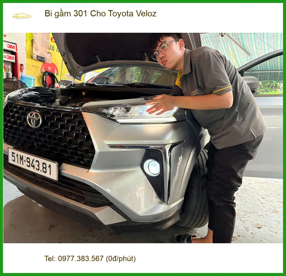 Anh Bảo độ bi gầm 301 Toyota Veloz Quận Tân Bình vì đèn zin yếu