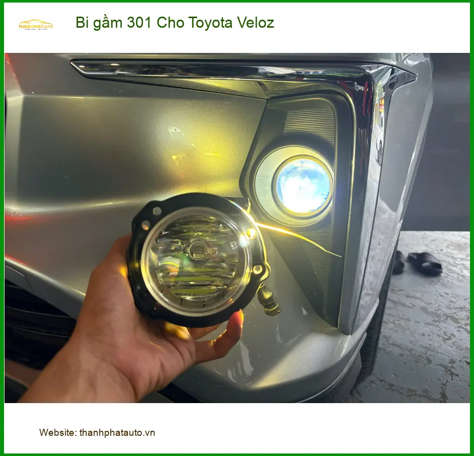 Chị Thảo lắp bi gầm 301 cho Toyota Veloz tại Quận Bình Chánh vì đèn zin quá tối ảnh thực tế 3