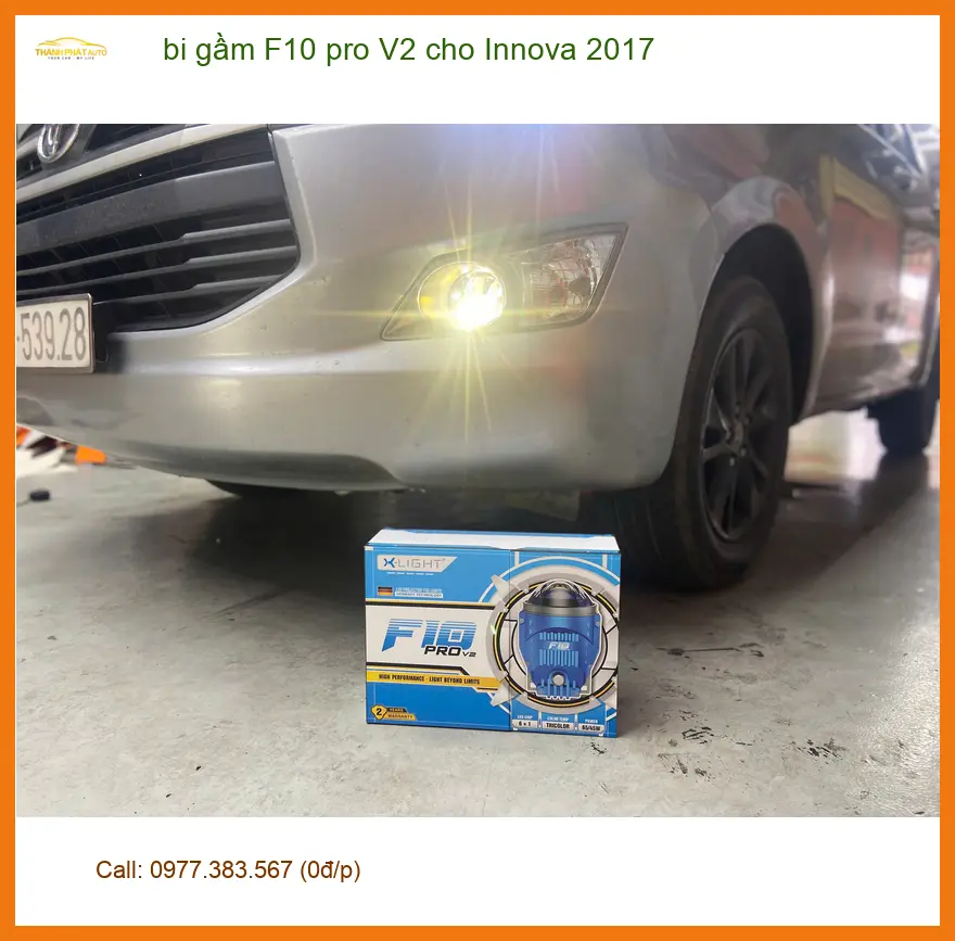 Chú Hưng độ bi gầm F10 Pro V2 cho Innova 2017 ở Gò Vấp cải thiện tầm nhìn