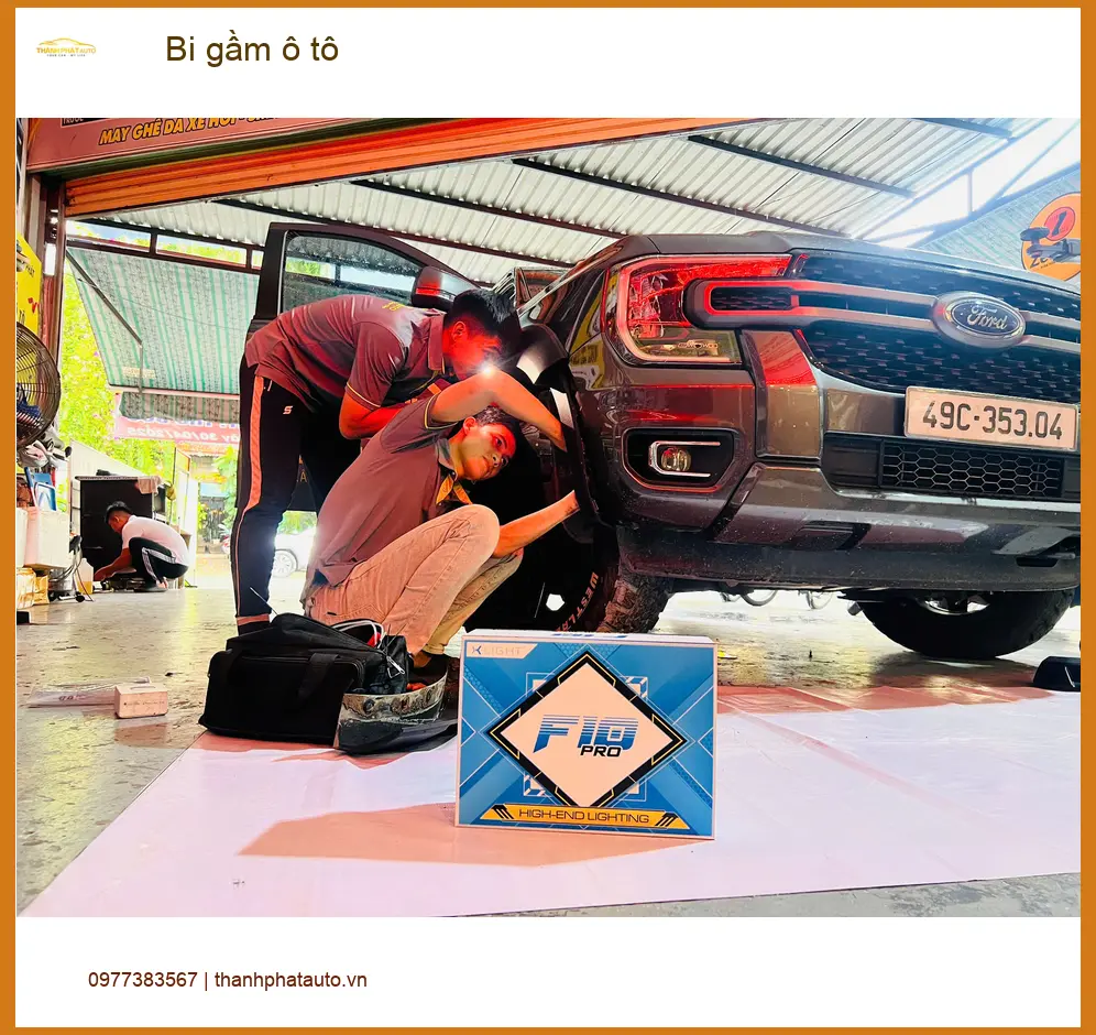 Anh Hưng lắp bi gầm ô tô Hyundai Santa Fe tại Thủ Đức để cải thiện tầm nhìn ban đêm ảnh thực tế 4
