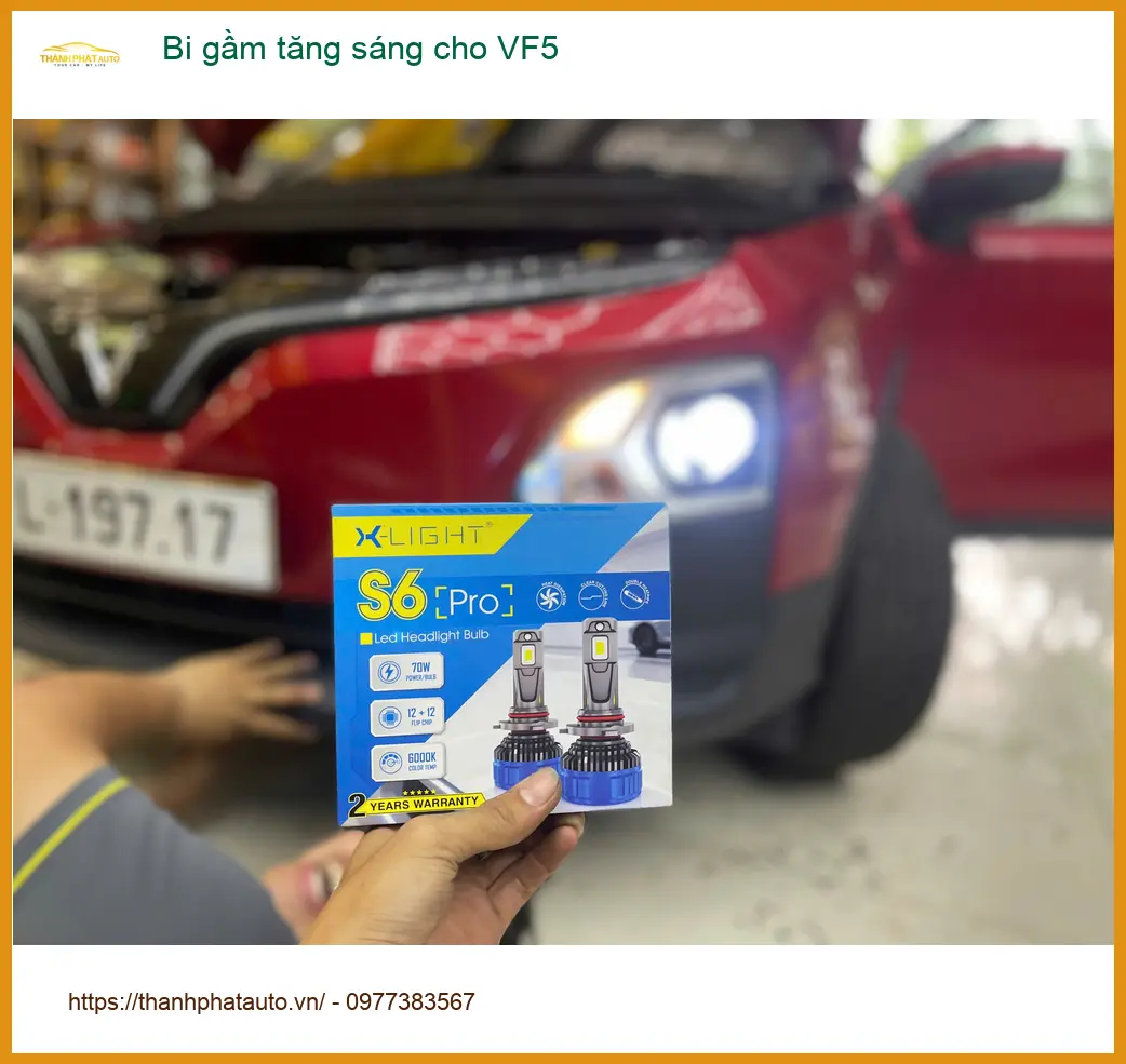 Anh Minh độ bi gầm tăng sáng cho VinFast VF5 ở Quận 8, lắp đặt uy tín ảnh thực tế 2