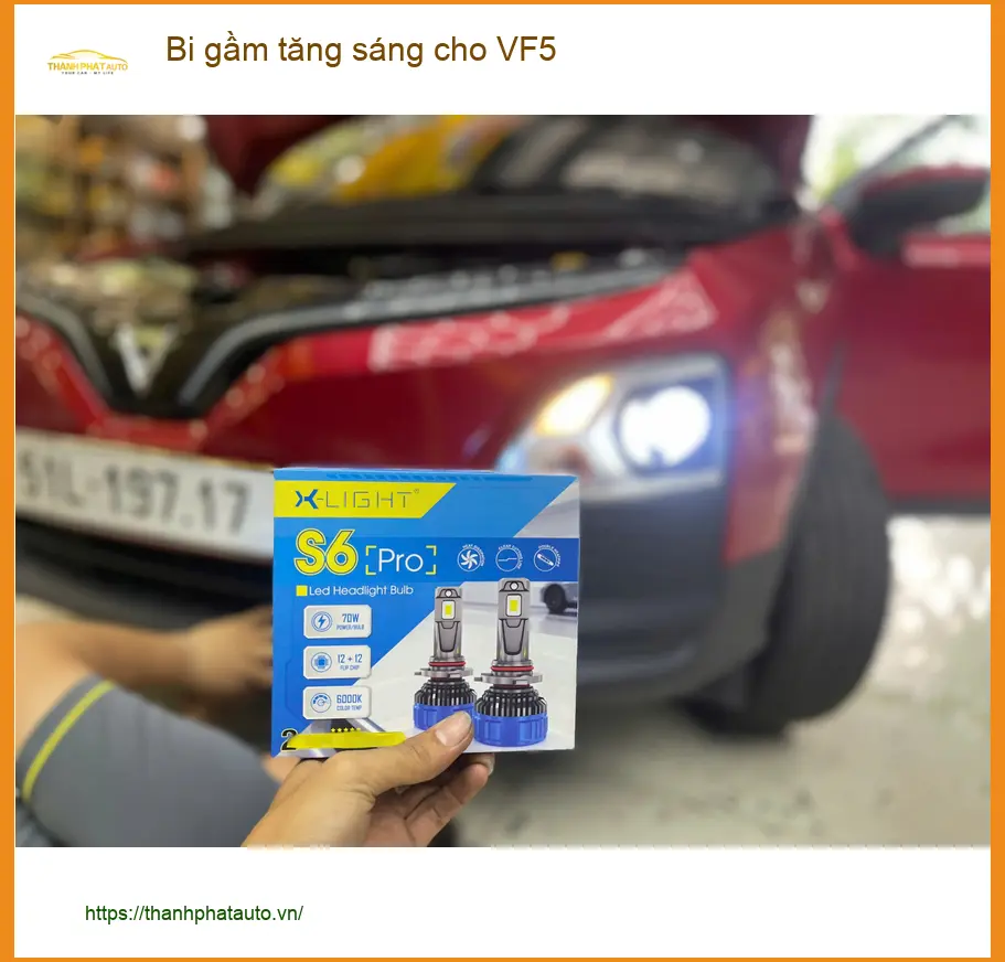 Anh Hưng độ bi gầm tăng sáng cho VF5 tại Quận Thủ Đức vì đèn zin không đủ chiếu xa ảnh thực tế 2