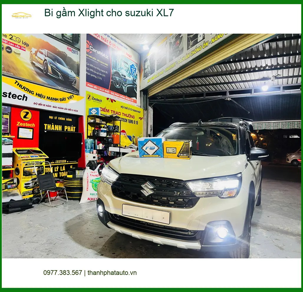 Chú Đạt lắp bi gầm Xlight cho Suzuki XL7 tại Bình Chánh để tăng sáng khi đi đêm