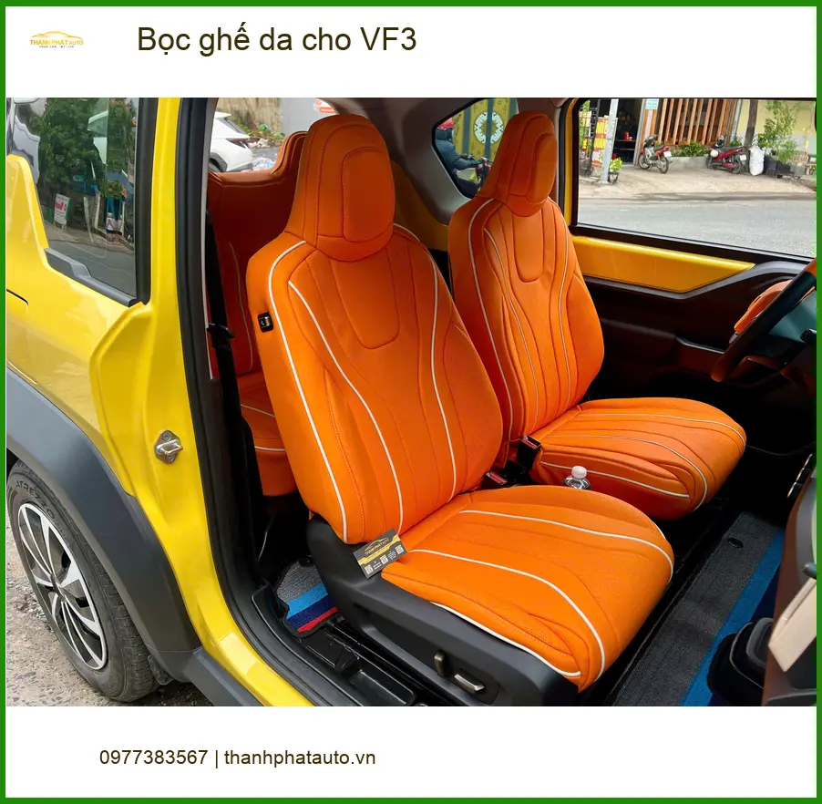 Chị Diễm bọc ghế da cho VinFast VF3 Quận Bình Thạnh để tăng tính thẩm mỹ