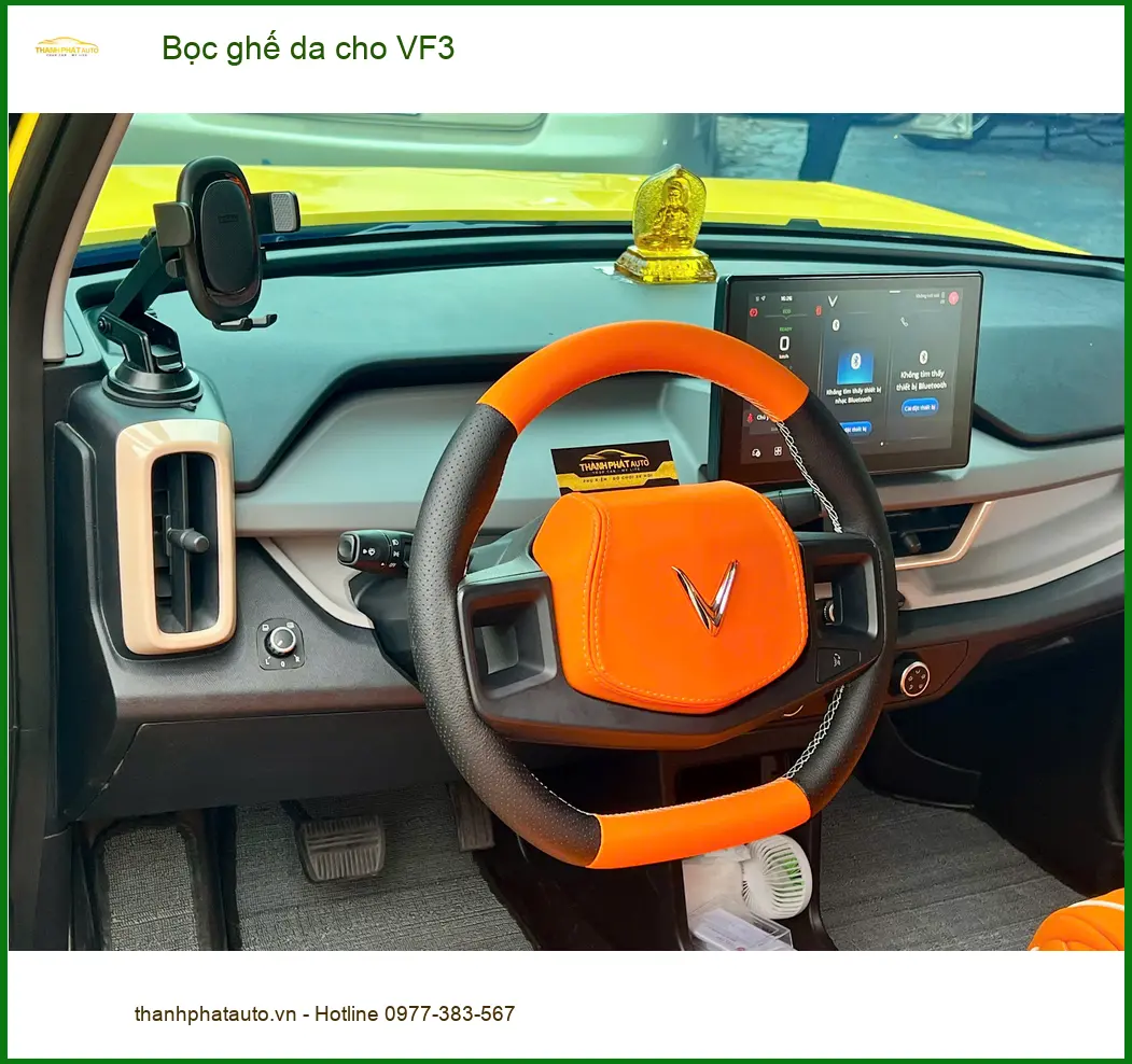 Chị Diễm bọc ghế da cho VinFast VF3 Quận Bình Thạnh để tăng tính thẩm mỹ ảnh thực tế 2