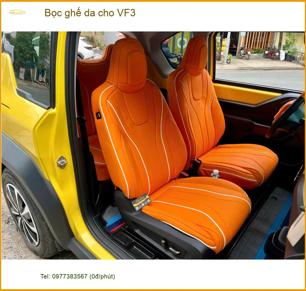 Chị Thảo bọc ghế da cho VinFast VF3 tại Quận 10 để nội thất luôn mới và sang