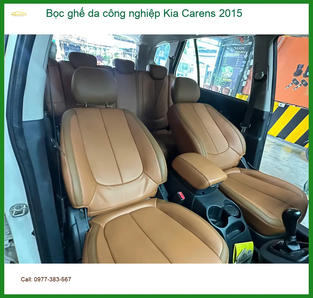 Anh Minh Nhật bọc ghế da công nghiệp Kia Carens 2015 Cần Giờ