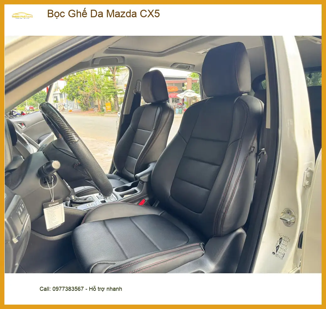 Chị Thanh bọc ghế da Mazda CX5 Quận 2 để nội thất xe sang trọng hơn ảnh thực tế 4