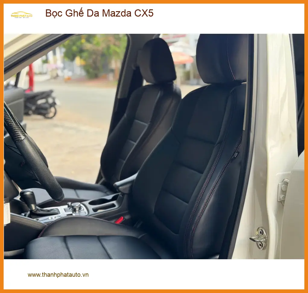 Cô Thảo bọc ghế da Mazda CX5 tại Quận 6 vì ghế zin đã bạc màu, kém sang trọng ảnh thực tế 5
