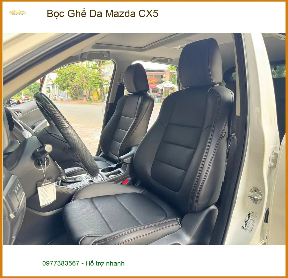Chú Minh bọc ghế da Mazda CX5 Quận 3 vì ghế zin đã cũ và bong tróc ảnh thực tế 2