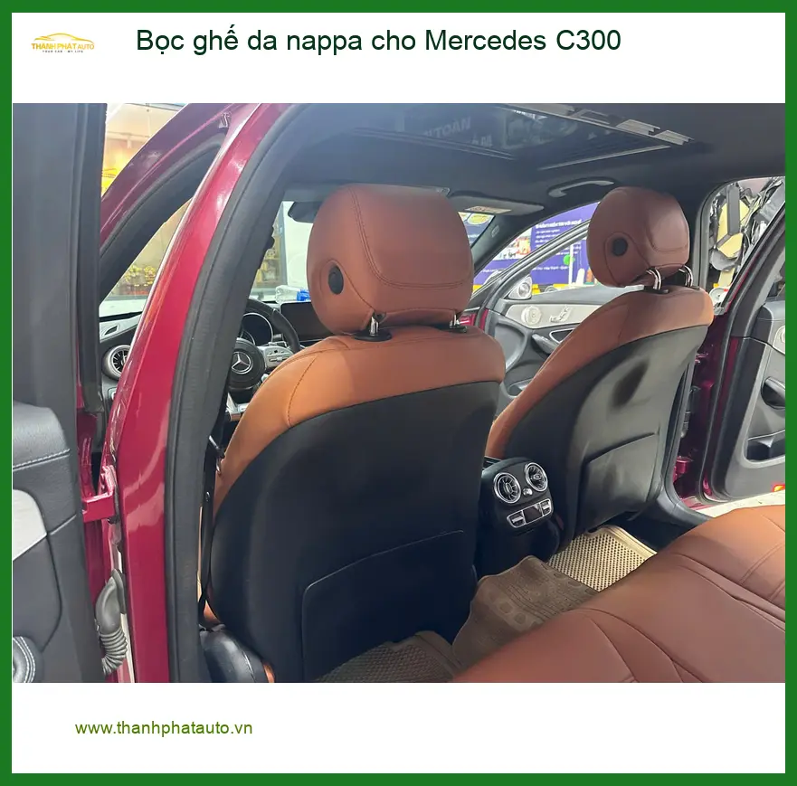 Anh Khải bọc ghế da nappa cho Mercedes C300 tại Quận 11 để nội thất sang trọng hơn ảnh thực tế 4