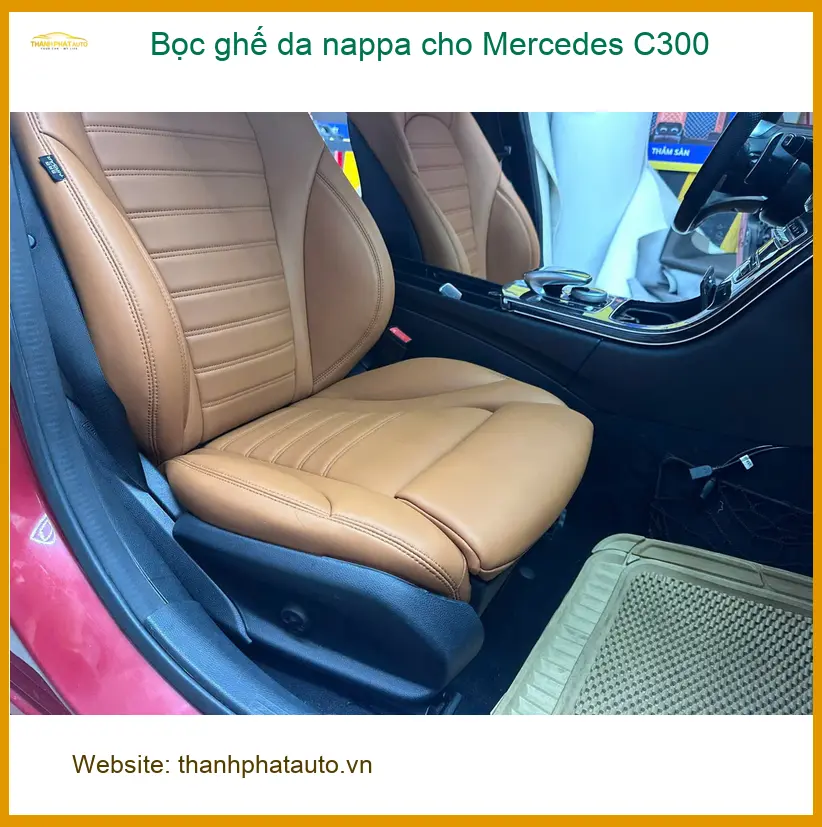 Chị Thảo bọc ghế da Nappa cho Mercedes C300 tại Cần Giờ để làm mới nội thất sang trọng ảnh thực tế 2