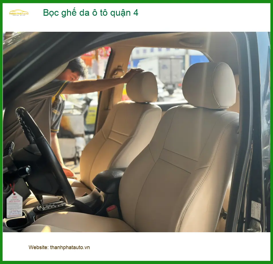 Dịch Vụ May Bọc Ghế Da ghế da ô tô quận 4 - Lắp Đặt Uy Tín TPHCM ảnh thực tế 2