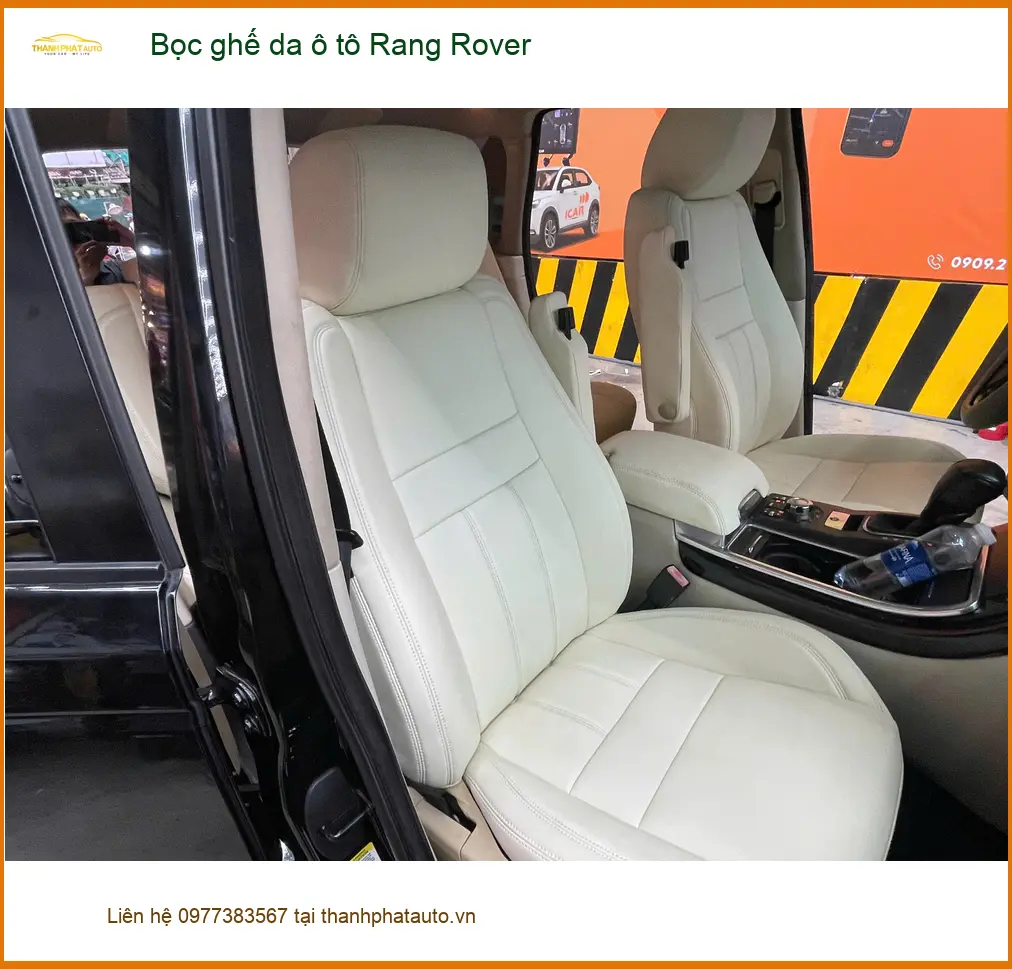 Chị Phương bọc ghế da ô tô Rang Rover tại Hóc Môn để nội thất xe thêm sang trọng