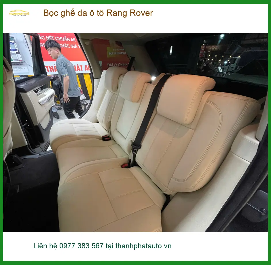 Chị Phương bọc ghế da ô tô Rang Rover tại Hóc Môn để nội thất xe thêm sang trọng ảnh thực tế 4