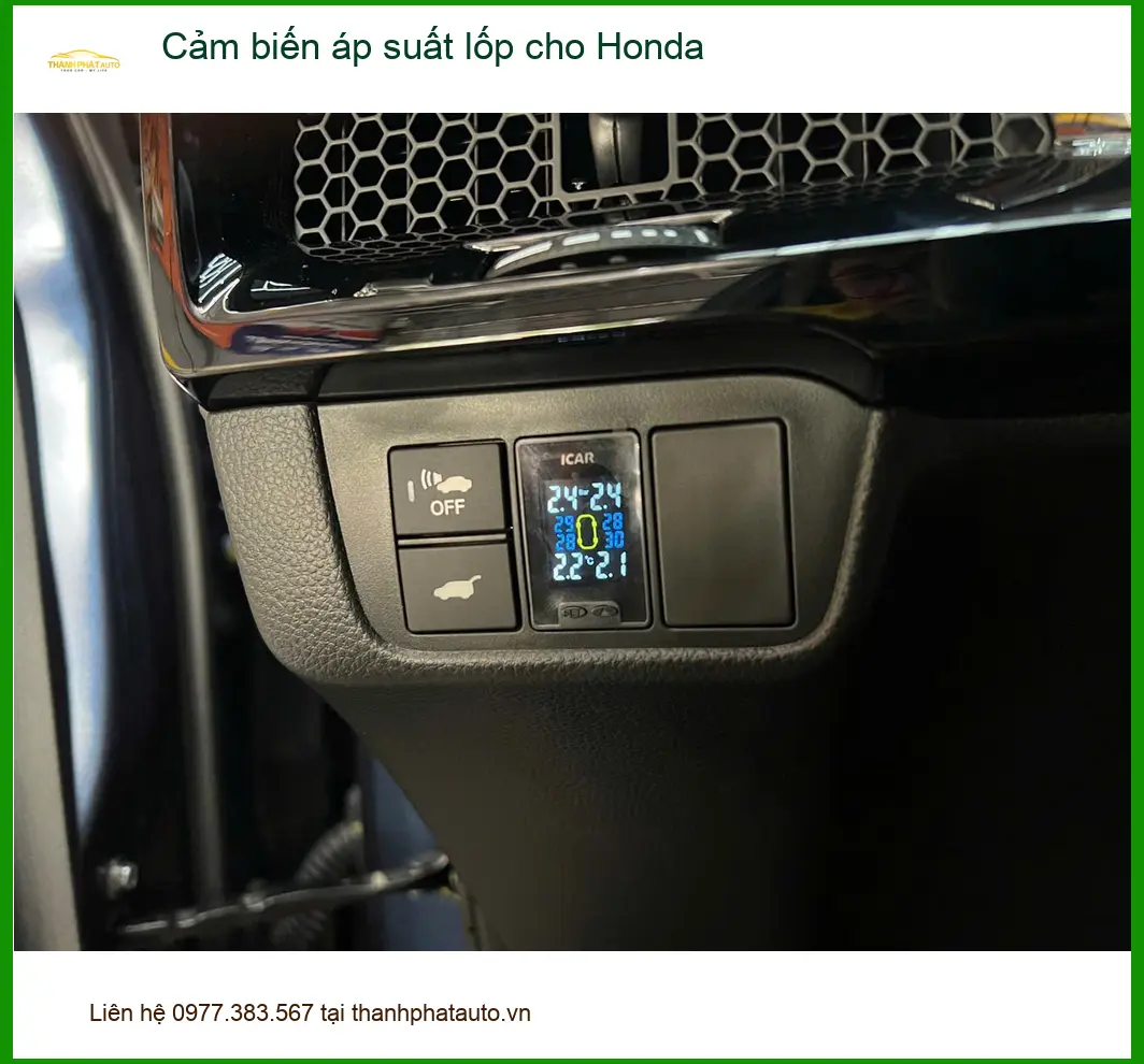 Chú Tấn lắp cảm biến áp suất lốp cho Honda CR-V để an tâm lái xe đường dài ở Củ Chi ảnh thực tế 2
