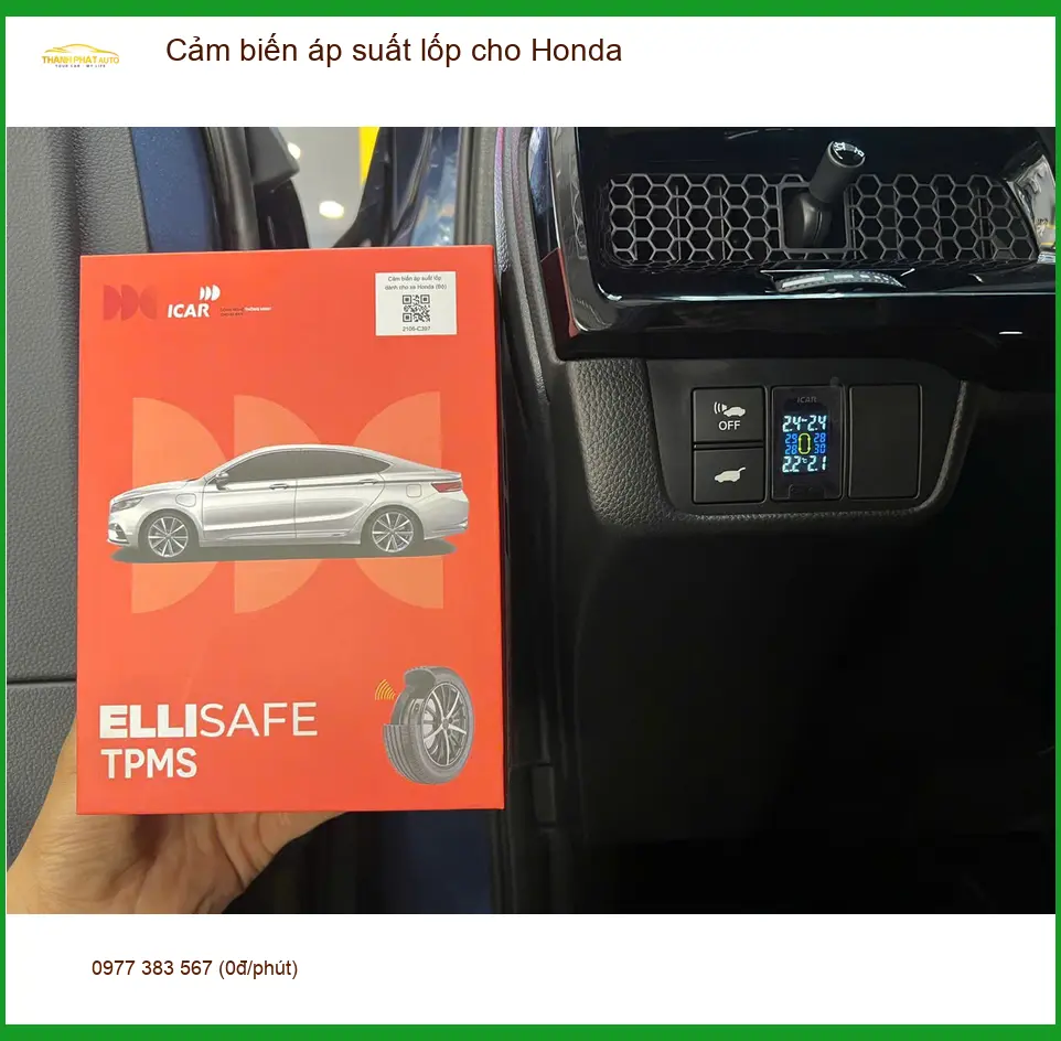 Chị Thảo lắp cảm biến áp suất lốp Honda CRV ở Gò Vấp an toàn hơn khi lái xe. ảnh thực tế 5
