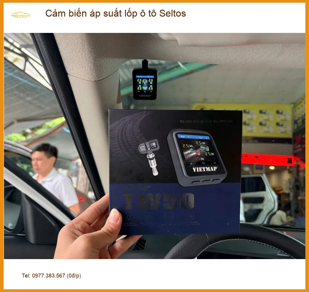 Anh Tùng lắp cảm biến áp suất lốp Seltos tại Nhà Bè để an tâm hơn khi đi đường dài ảnh thực tế 3