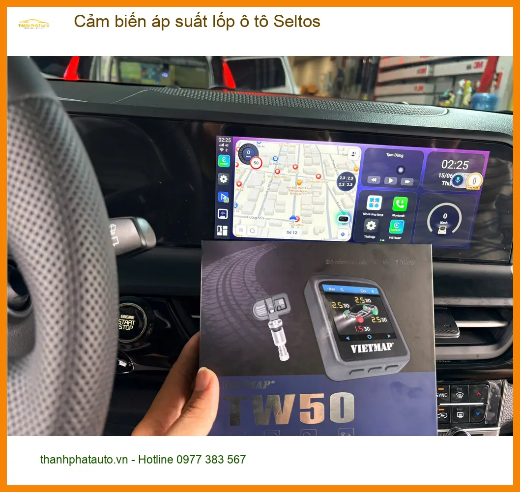Anh Tùng lắp cảm biến áp suất lốp Seltos tại Nhà Bè để an tâm hơn khi đi đường dài ảnh thực tế 4