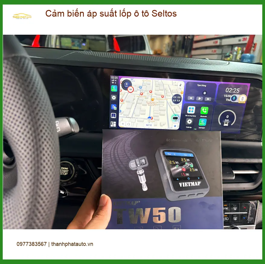 Anh Minh nâng cấp cảm biến áp suất lốp Seltos tại Quận 7 đảm bảo an toàn
