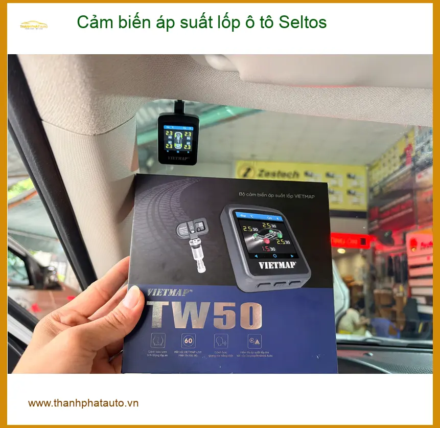 Anh Quang lắp cảm biến áp suất lốp cho Seltos tại Quận Bình Thạnh để an toàn hơn ảnh thực tế 3