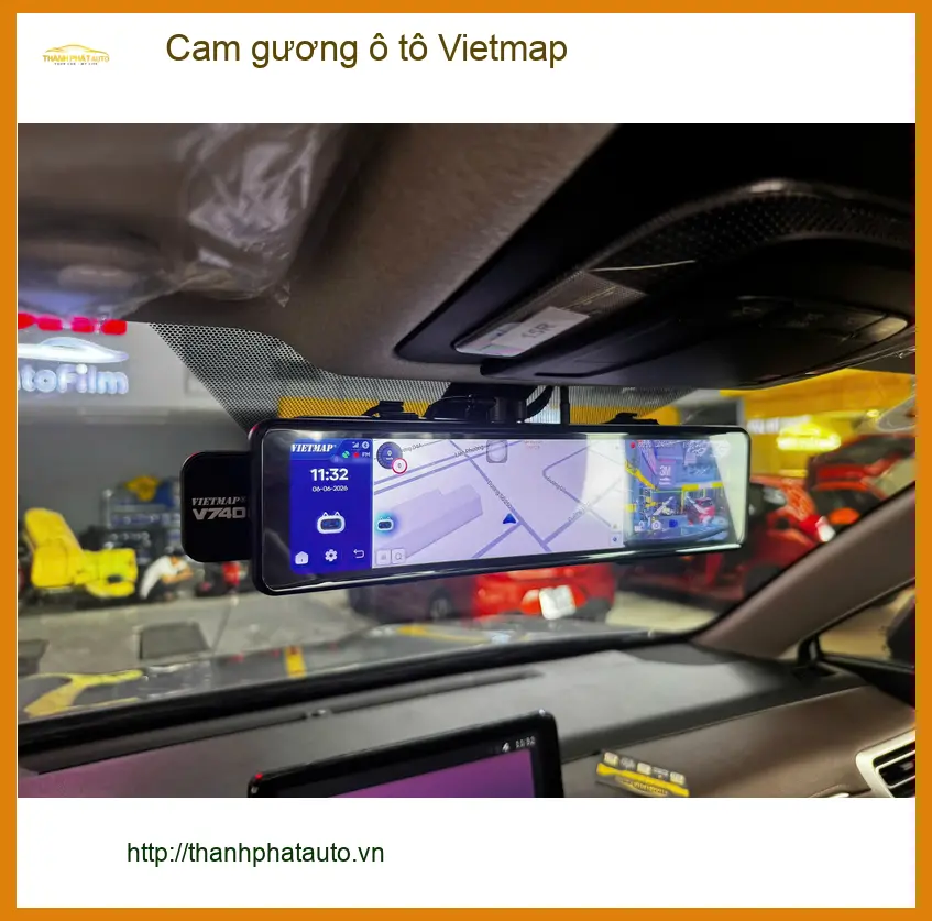 Chị Mai lắp cam gương ô tô Vietmap cho Hyundai Santa Fe tại Cần Giờ an tâm lái