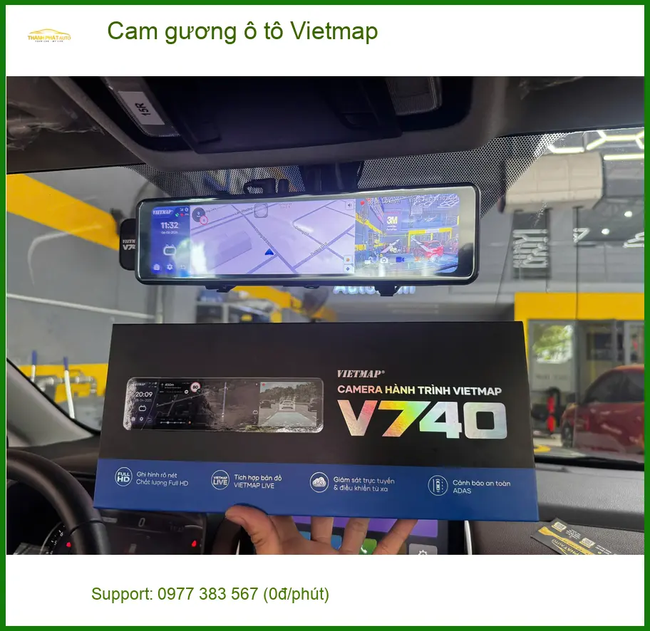 Chị Mai lắp cam gương ô tô Vietmap cho Hyundai Santa Fe tại Cần Giờ an tâm lái ảnh thực tế 2