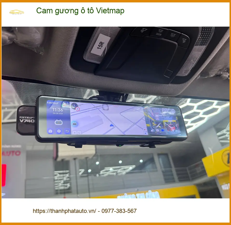 Chị Mai lắp cam gương ô tô Vietmap cho Hyundai Santa Fe tại Cần Giờ an tâm lái ảnh thực tế 4