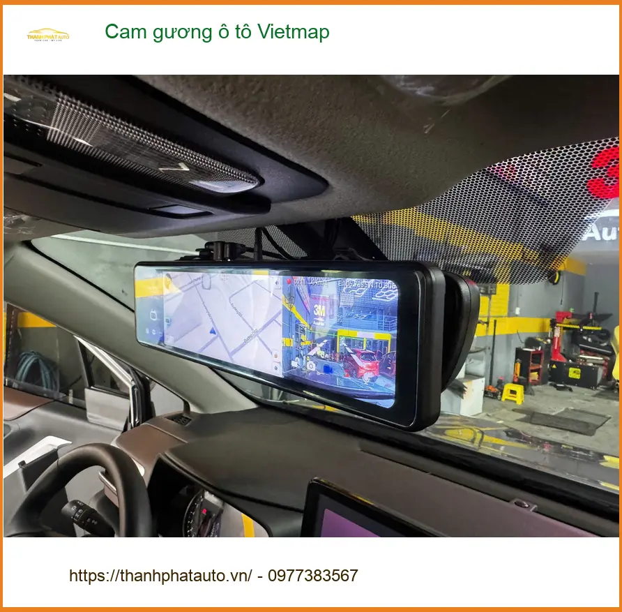 Chị Mai lắp cam gương ô tô Vietmap cho Hyundai Santa Fe tại Cần Giờ an tâm lái ảnh thực tế 5