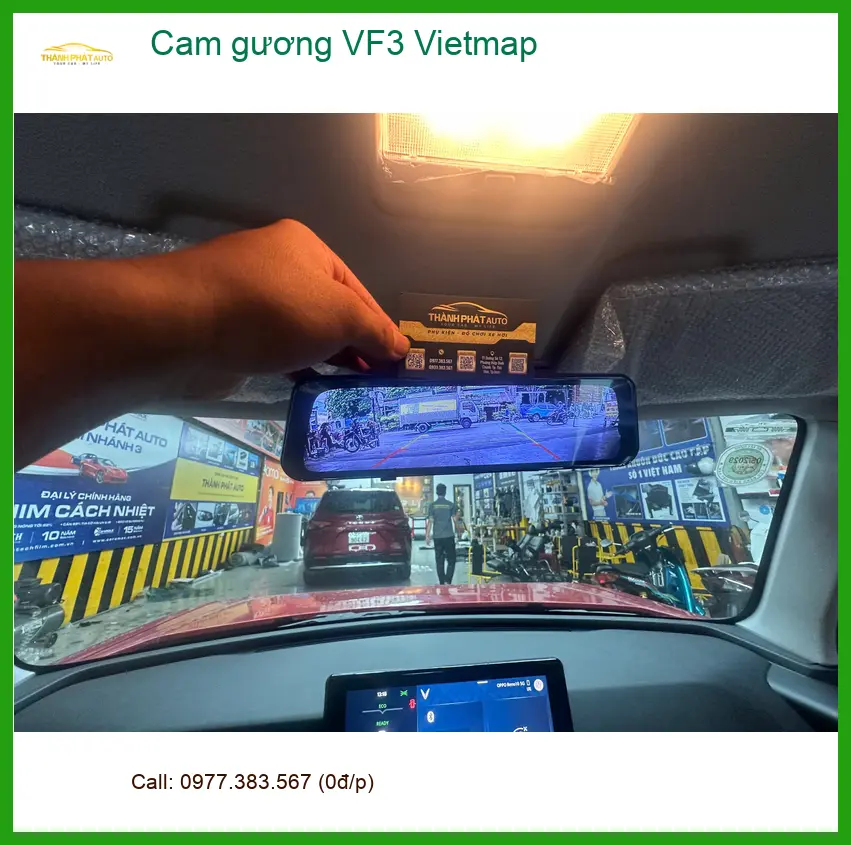Chị Minh Thư lắp cam gương Vietmap cho VinFast VF3 ở Quận 5 để tiện quan sát ảnh thực tế 4