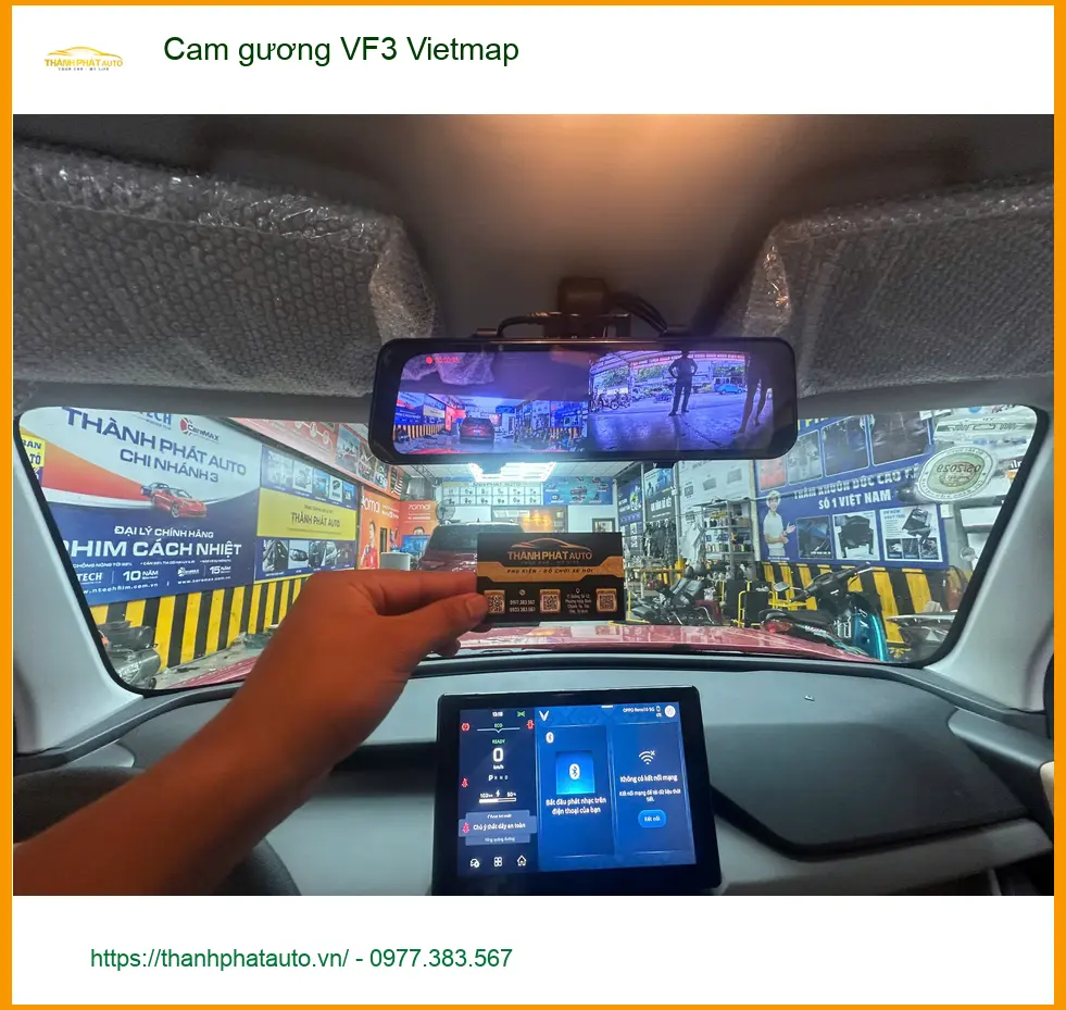 Chị Minh Thư lắp cam gương Vietmap cho VinFast VF3 ở Quận 5 để tiện quan sát ảnh thực tế 5