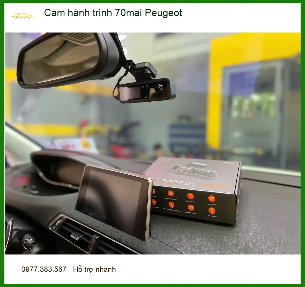 Anh Tấn lắp cam hành trình 70mai cho Peugeot tại Quận 9 để an tâm lái xe