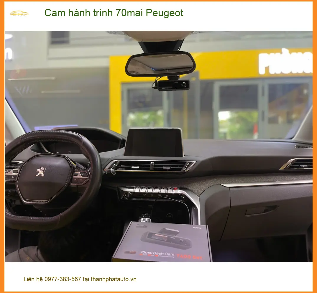 Anh Minh lắp cam hành trình 70mai cho Peugeot tại Quận 2 để ghi lại hành trình an toàn