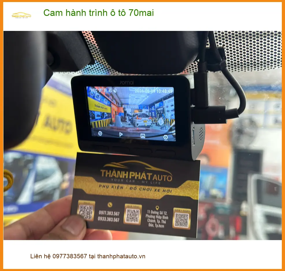 Chị Thùy lắp Cam hành trình ô tô 70mai cho Honda CRV tại Củ Chi để an tâm lái xe trên đường xa